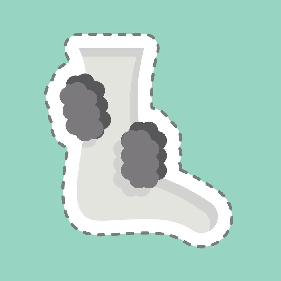 etichetta linea tagliare piede pulire. relazionato per igiene simbolo. semplice design illustrazione vettore