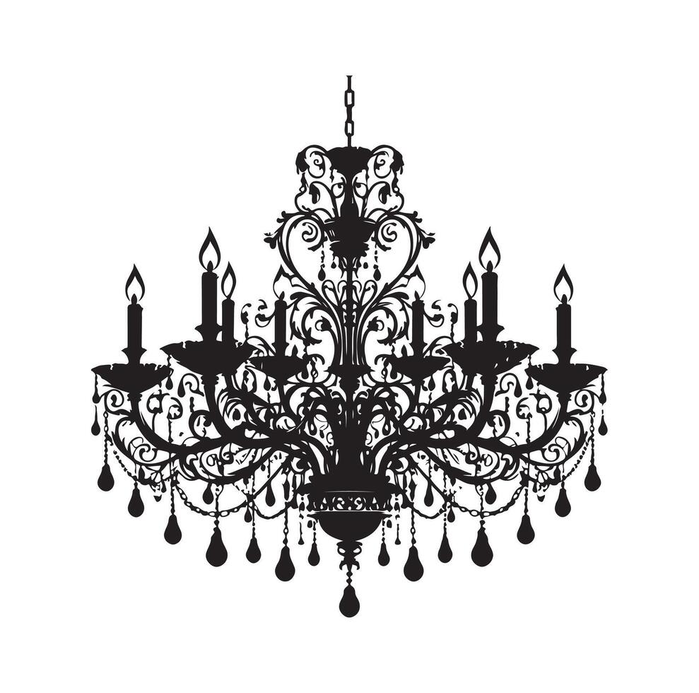 lampadario illustrazione icona silhouette stile vettore