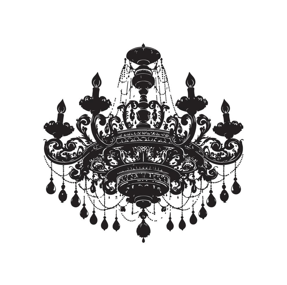 lampadario illustrazione icona silhouette stile vettore