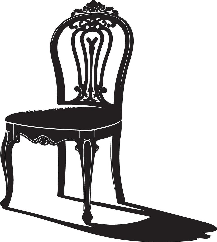 sedia silhouette regalità, nero colore silhouette vettore