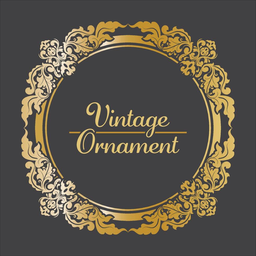 d'oro Vintage ▾ telaio ornamento nel cerchio forma .d'oro squillare confine ornamento. d'oro ovale ornamento adatto per nozze invito carta e etichetta. vettore