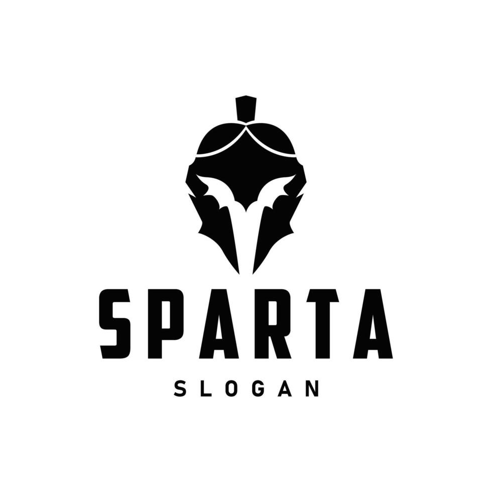 spartano logo, silhouette guerriero cavaliere soldato greco, semplice minimalista elegante Prodotto marca design vettore