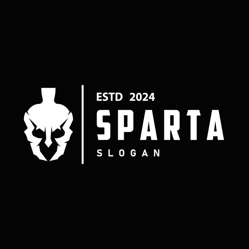 spartano logo, silhouette guerriero cavaliere soldato greco, semplice minimalista elegante Prodotto marca design vettore