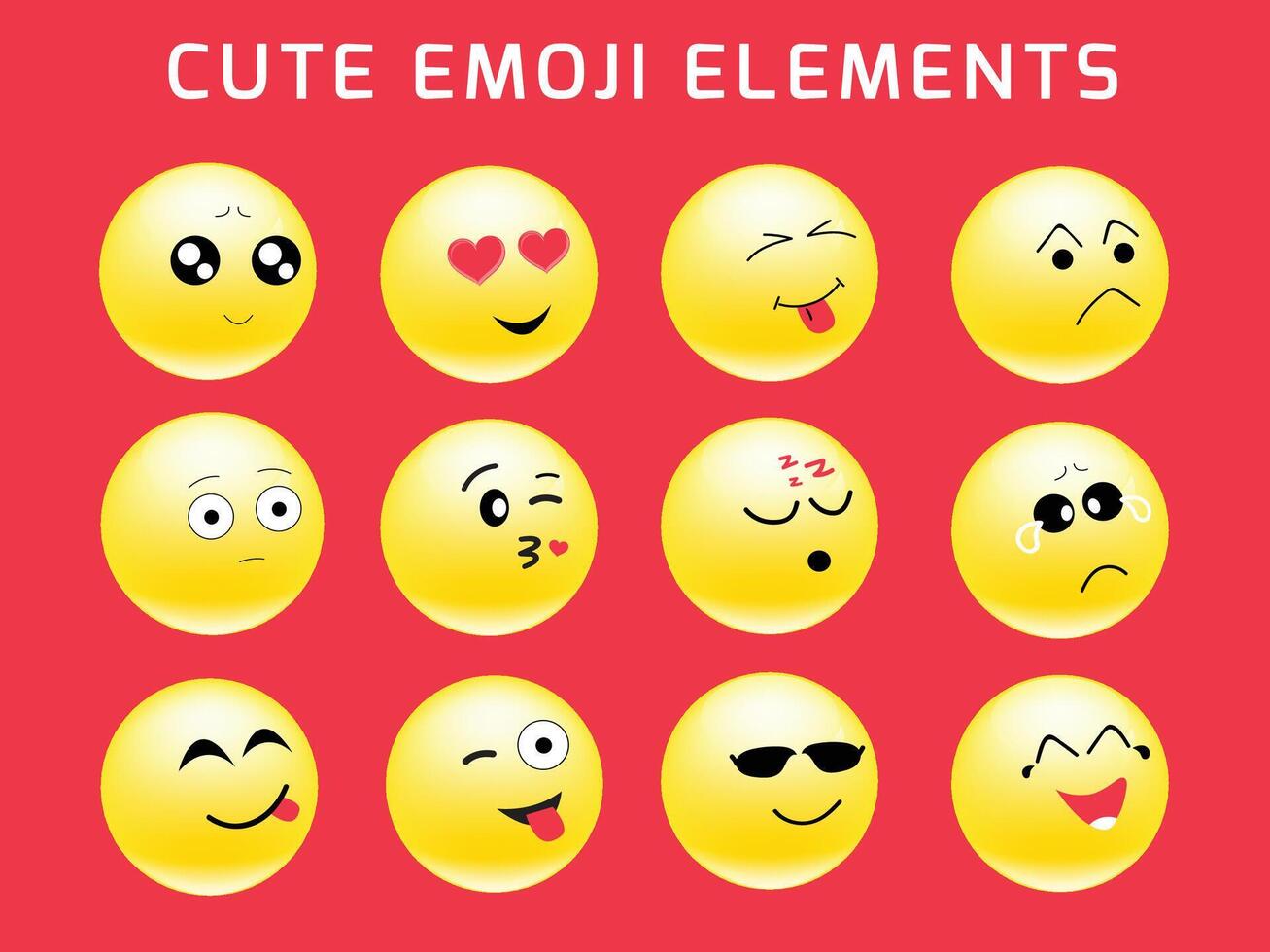 carino emoji elementi vettore