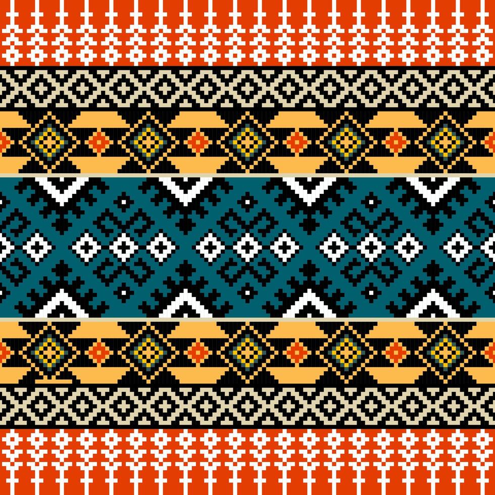 geometrico etnico modello ,nativo tribale tradizionale confine decorazione per sfondo, sfondo, illustrazione, tessile, tessuto, capi di abbigliamento , batik, tappeto, ricamo vettore