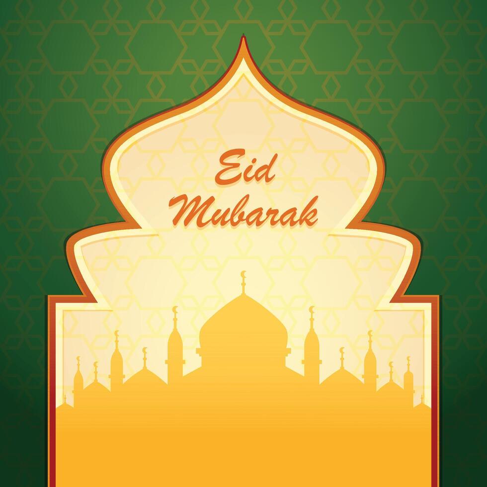 eid mubarak design sfondo è un' bellissimo illustrazione quello può essere Usato per la creazione di saluto carte, manifesti, e banner per celebrare il occasione. vettore