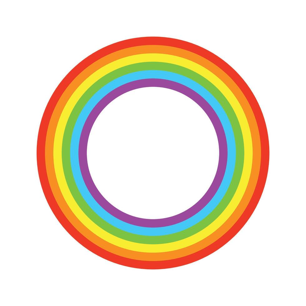 arcobaleno colori cerchi telaio logo arte vettore