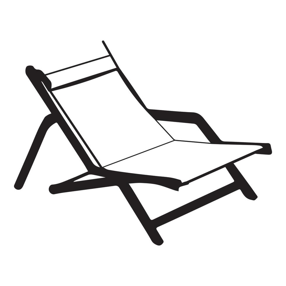 spiaggia sedia silhouette piatto illustrazione. vettore