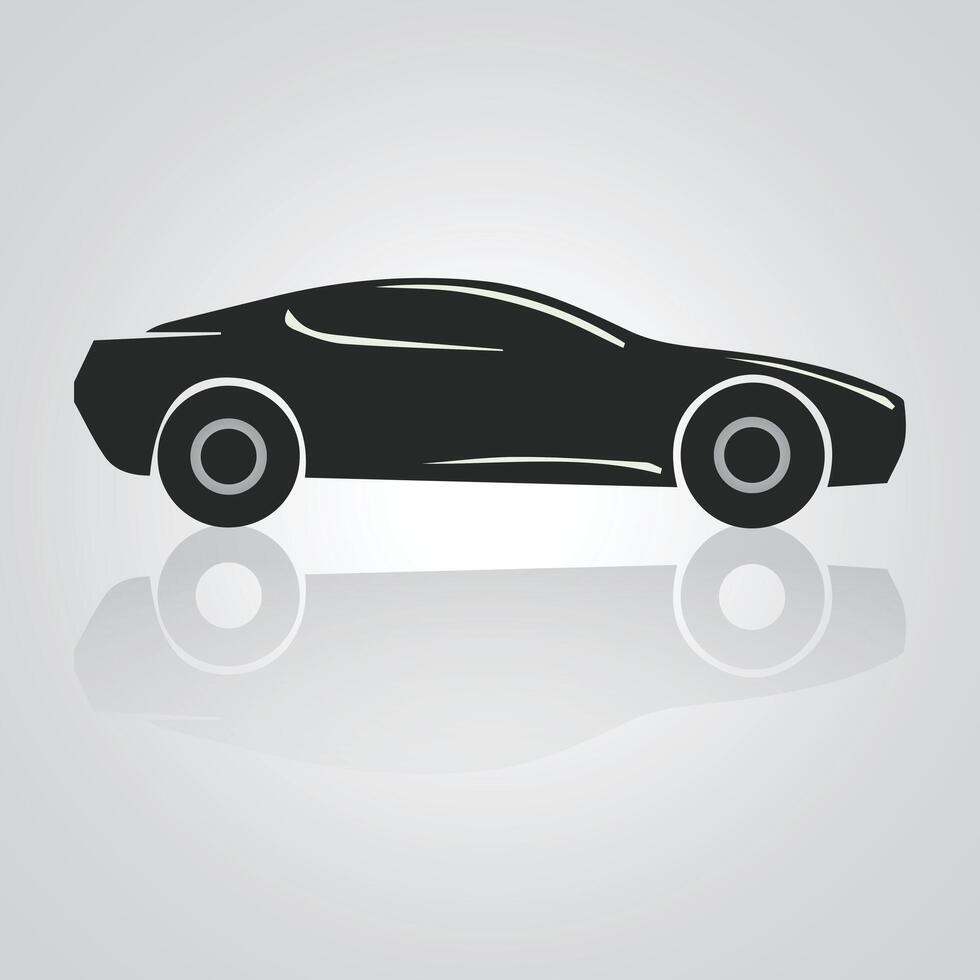 auto icone, Vintage ▾ macchine, unico icone, e un' auto logo con un' argento sfondo, illustrazione vettore
