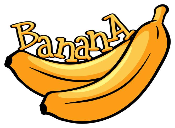 Progettazione di font con banana di parola vettore