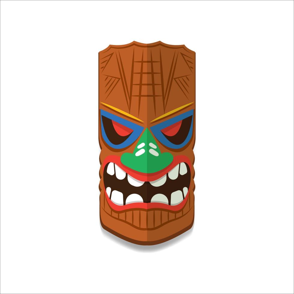 illustrazione di maschera tiki in legno vettore