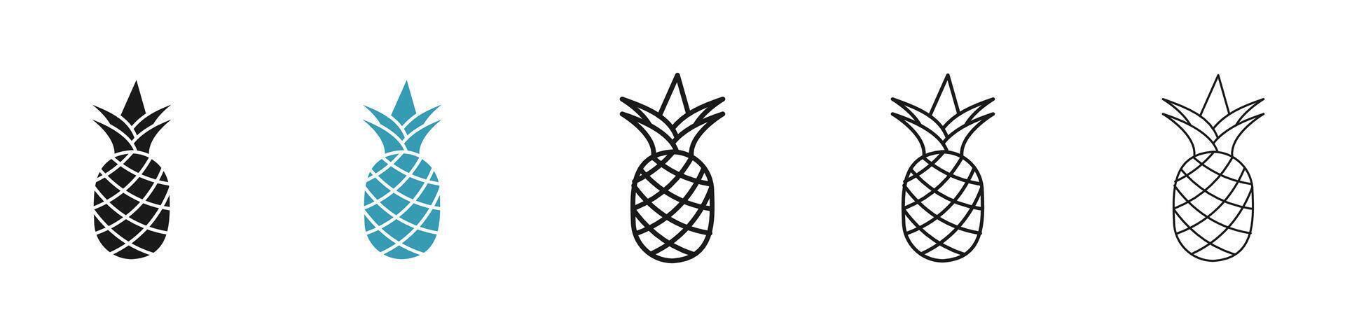 ananas icona impostato vettore