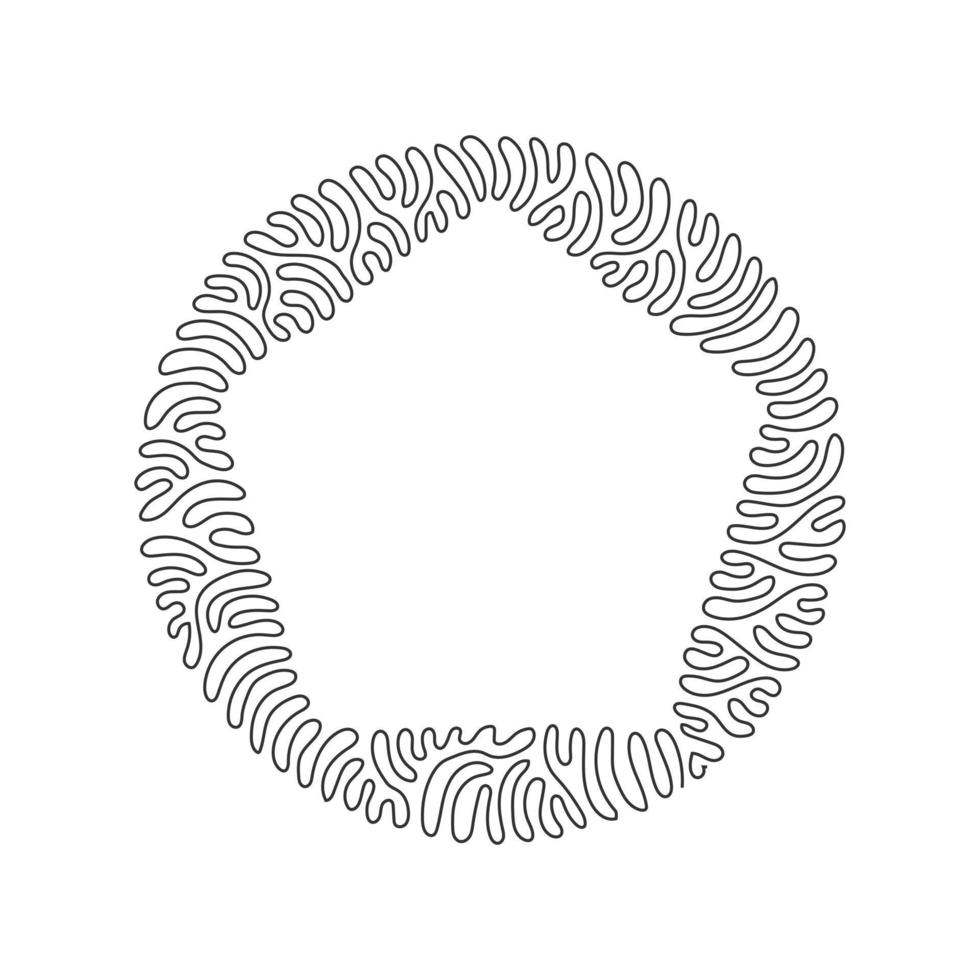 forme geometriche di disegno a una linea singola, icona del pentagono. linea semplice, contorno vettoriale 3d figure icone per ui e ux. ricciolo ricciolo stile di sfondo del cerchio. illustrazione vettoriale di disegno di disegno di linea continua