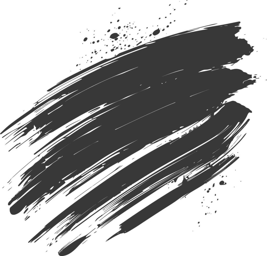 silhouette spazzola ictus nero colore solo vettore