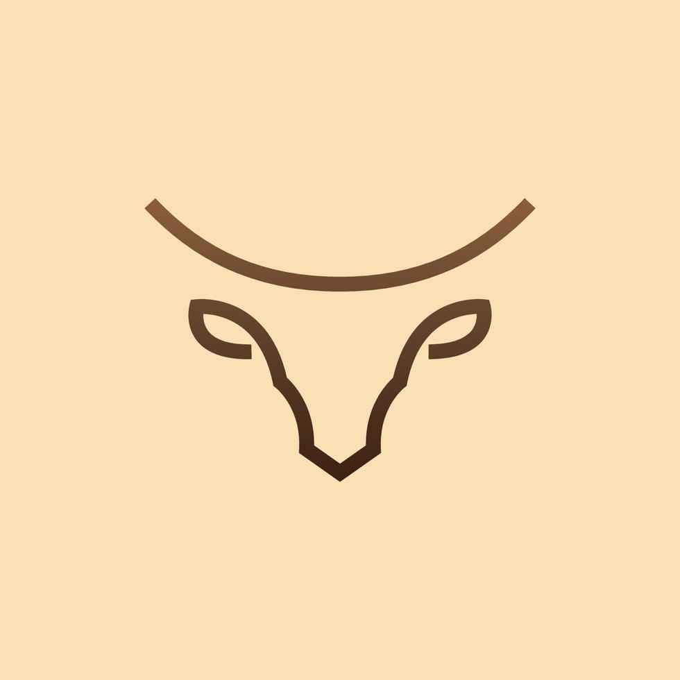 logo del toro dalla linea semplice vettore