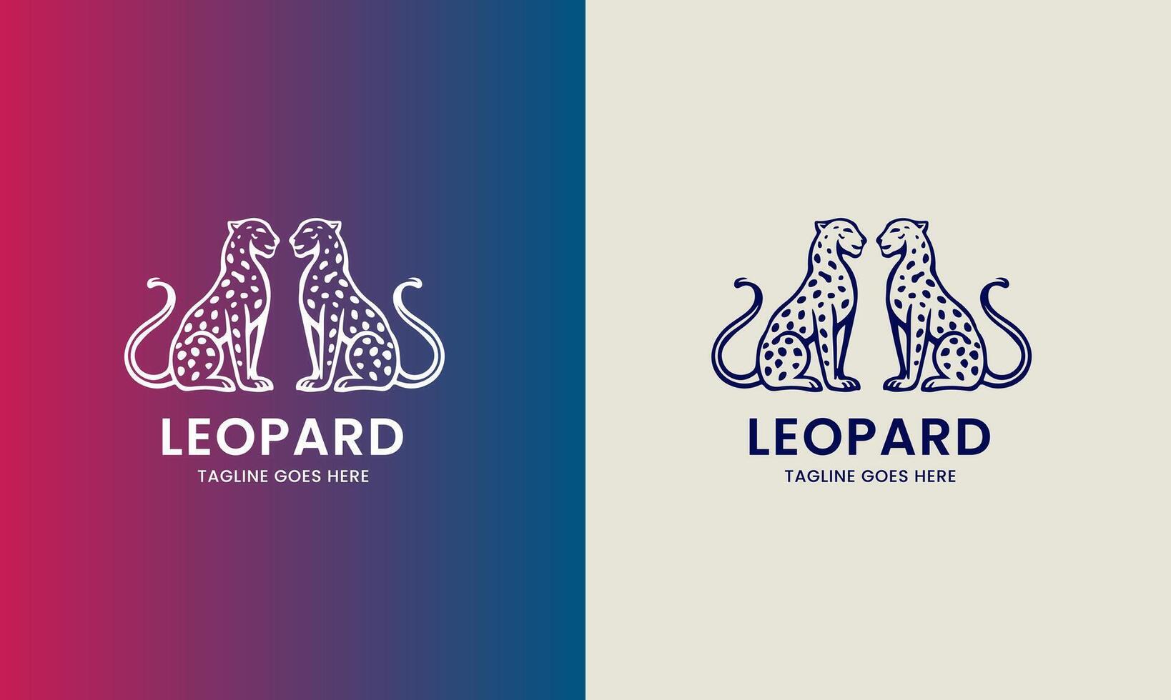 leopardo icona simbolo Puma, giaguaro testa, gatto tigre animale logo modello Immagine illustrazione vettore