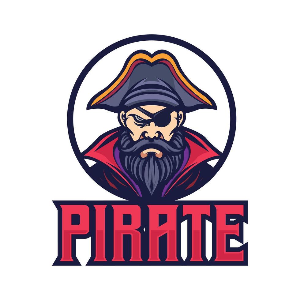 pirata portafortuna logo cartone animato illustrazione vettore