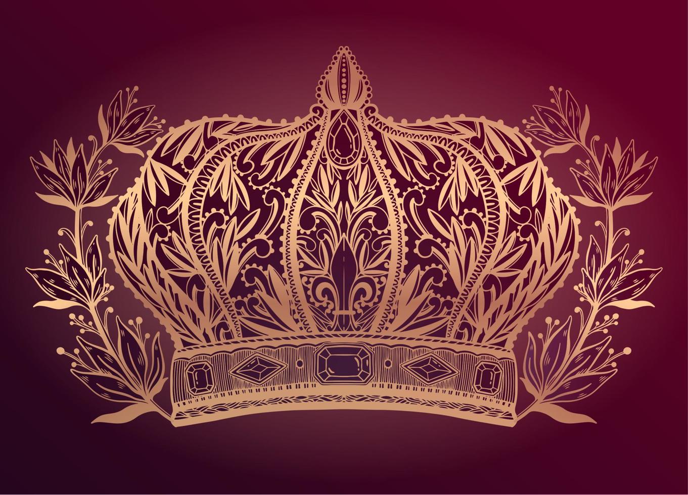 corona regina illustrazione vettoriale.colore oro isolato. vettore
