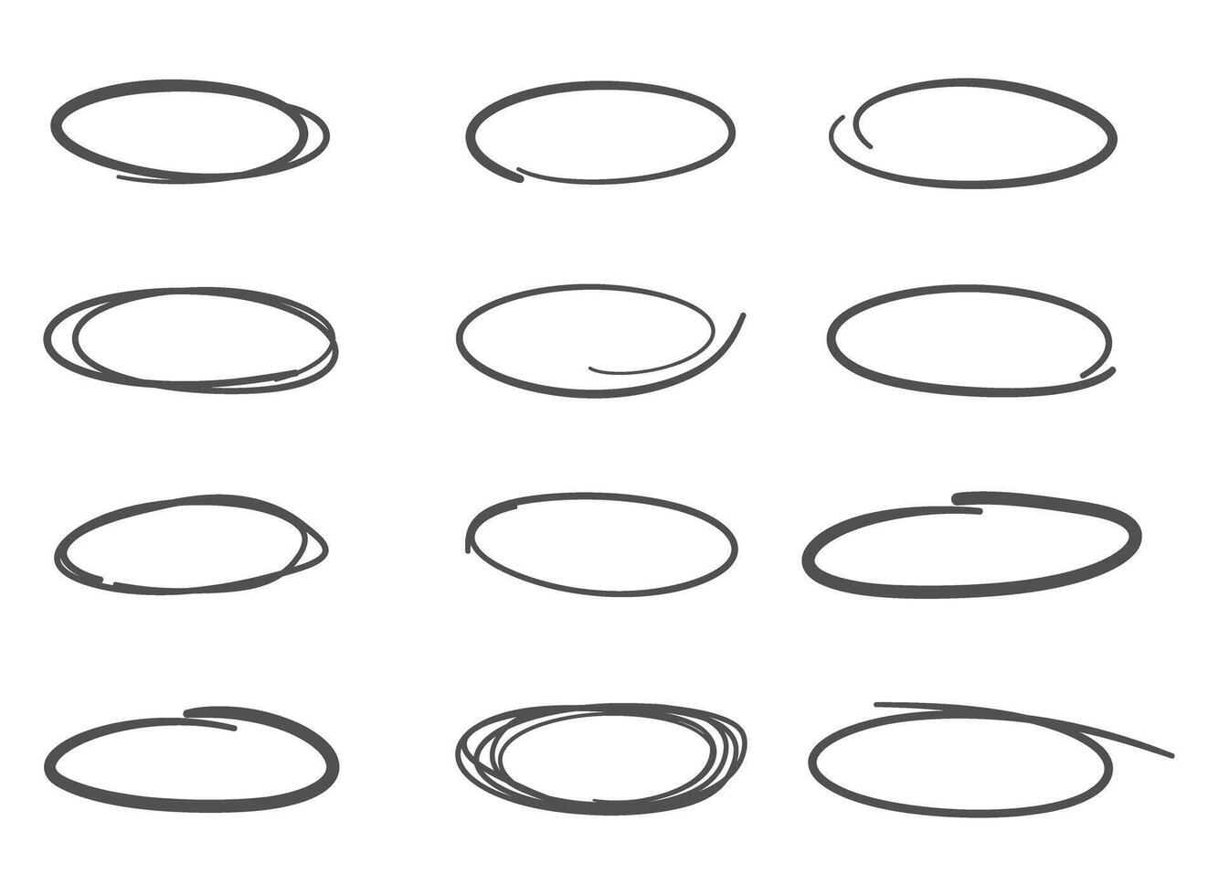 cerchio linea schizzo icona nel mano disegnato stile. circolare scarabocchiare scarabocchio illustrazione su isolato sfondo. matita o penna bolla cartello attività commerciale concetto. vettore