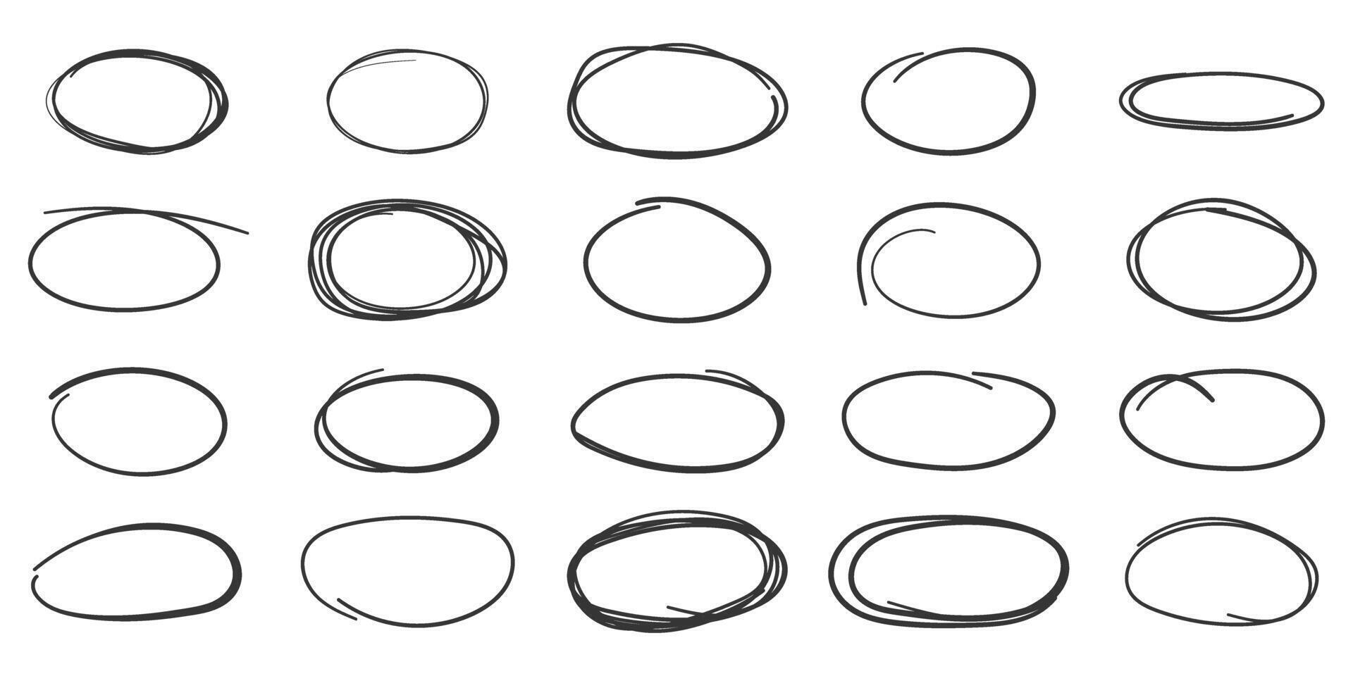 cerchio linea schizzo icona nel mano disegnato stile. circolare scarabocchiare scarabocchio illustrazione su isolato sfondo. matita o penna bolla cartello attività commerciale concetto. vettore