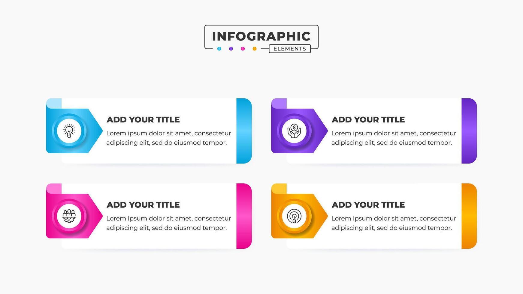 attività commerciale etichetta Infografica design modello con 4 passaggi o opzioni vettore