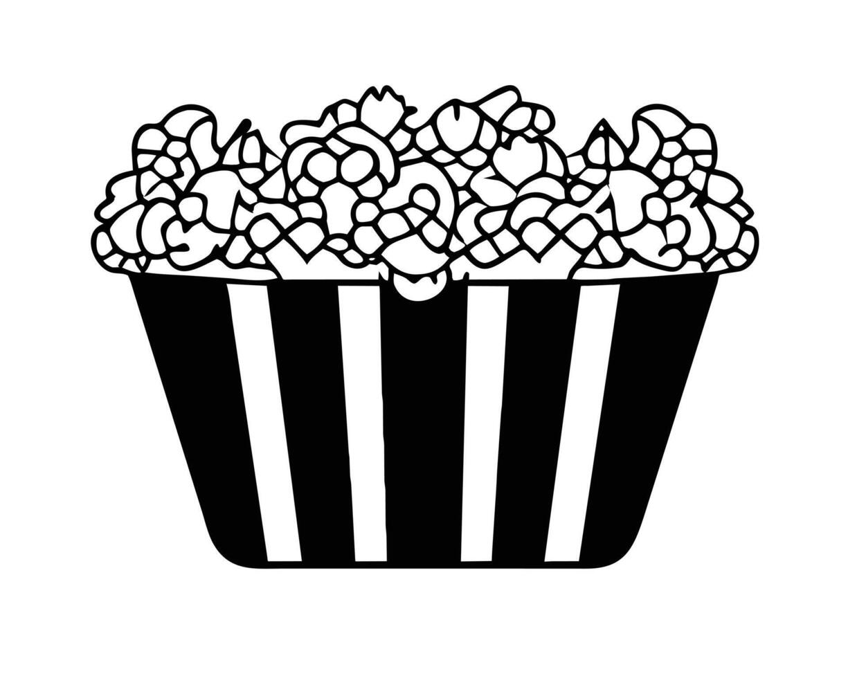 Popcorn mano disegno vettore