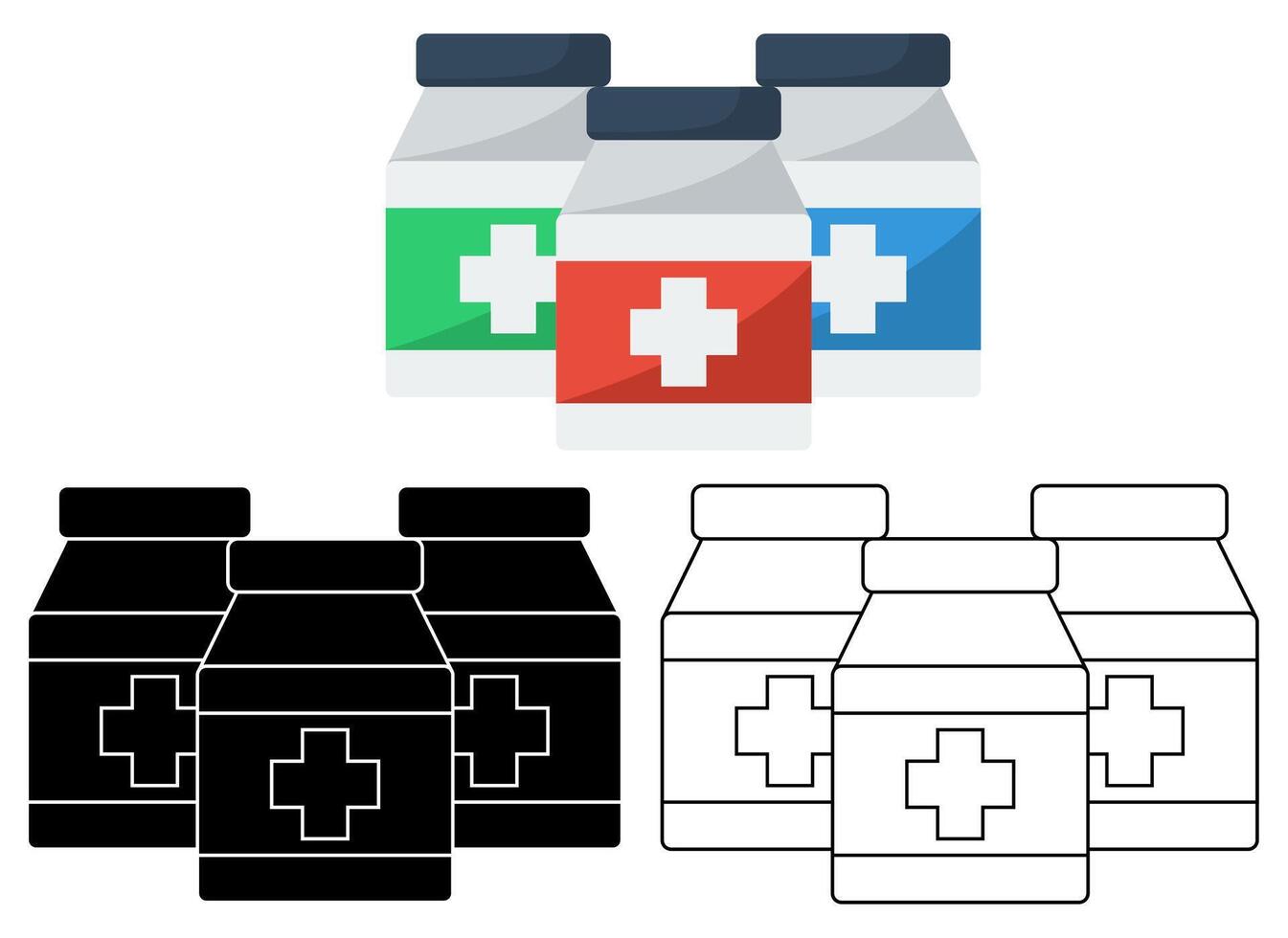 impostato medicina icona simbolo piatto design illustrazione vettore