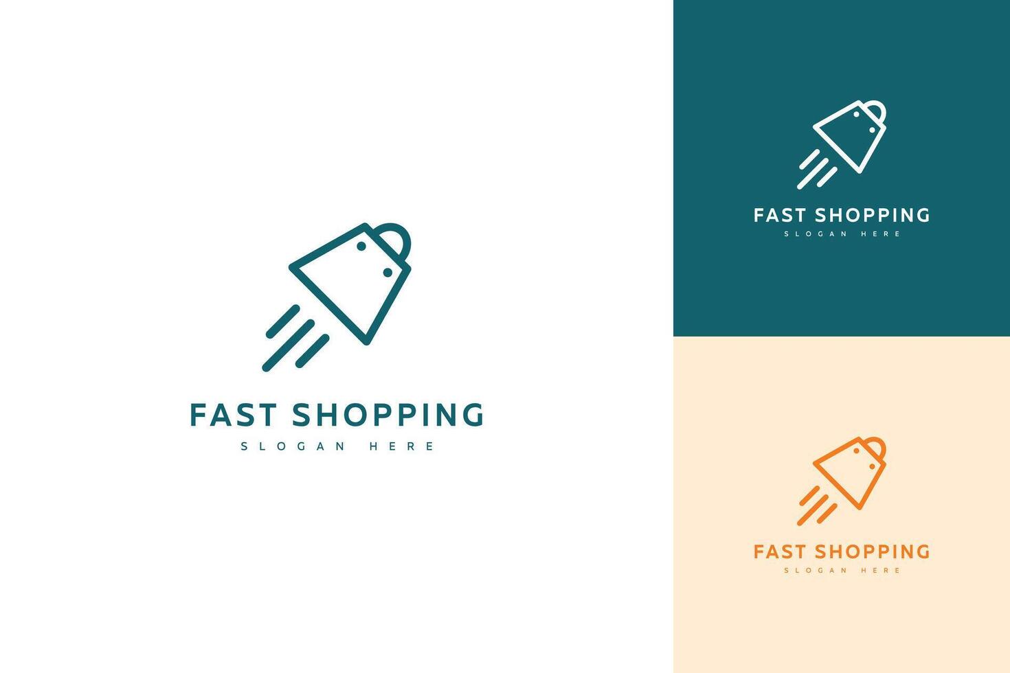 veloce shopping logo modello design vettore