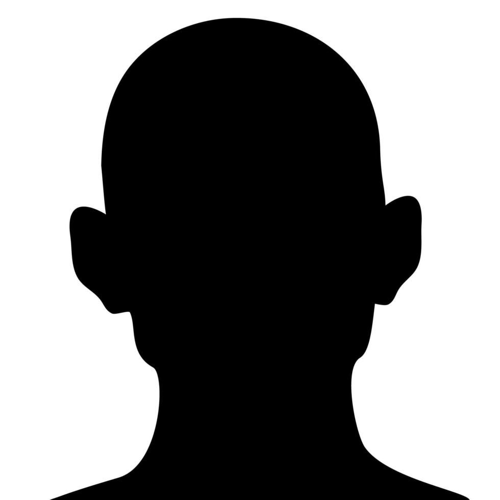sagoma della testa di un uomo rasato e calvo. disegno su sfondo bianco. vettore