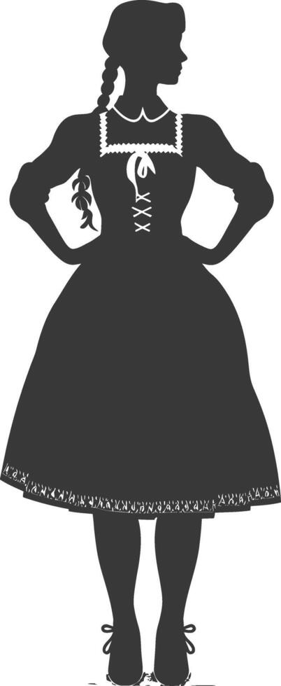 silhouette indipendente Germania donne indossare dirndl nero colore solo vettore