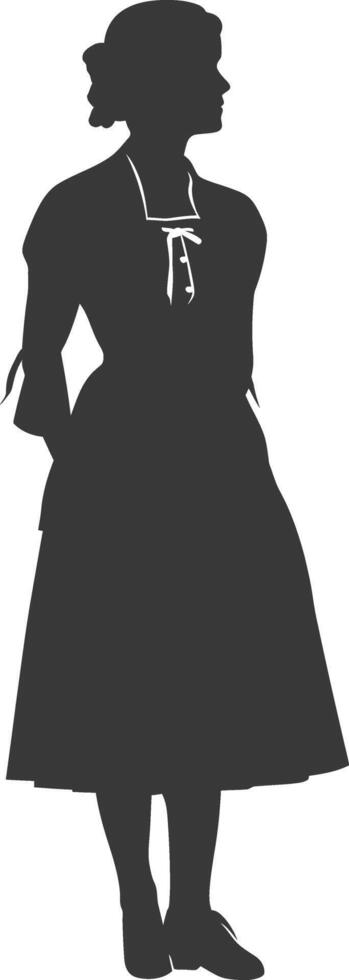 silhouette indipendente Germania donne indossare dirndl nero colore solo vettore