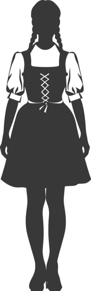 silhouette indipendente Germania donne indossare dirndl nero colore solo vettore