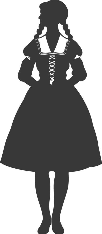 silhouette indipendente Germania donne indossare dirndl nero colore solo vettore