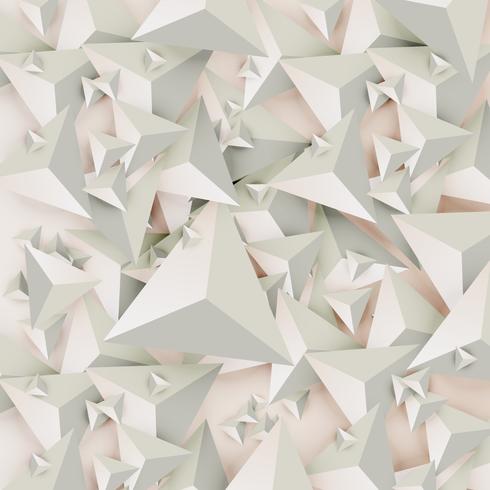 Triangoli astratti 3D su sfondo chiaro, illustrazione vettoriale