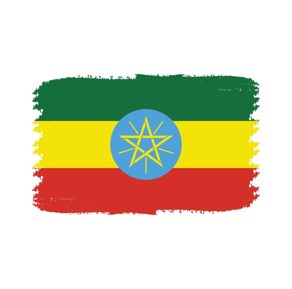 pennellate di bandiera dell'etiopia dipinte vettore