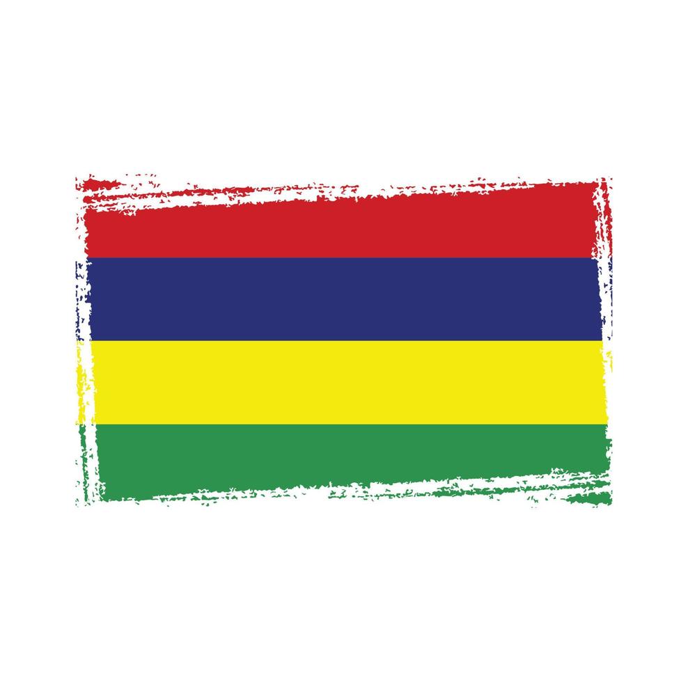 pennellate di bandiera mauritius dipinte vettore