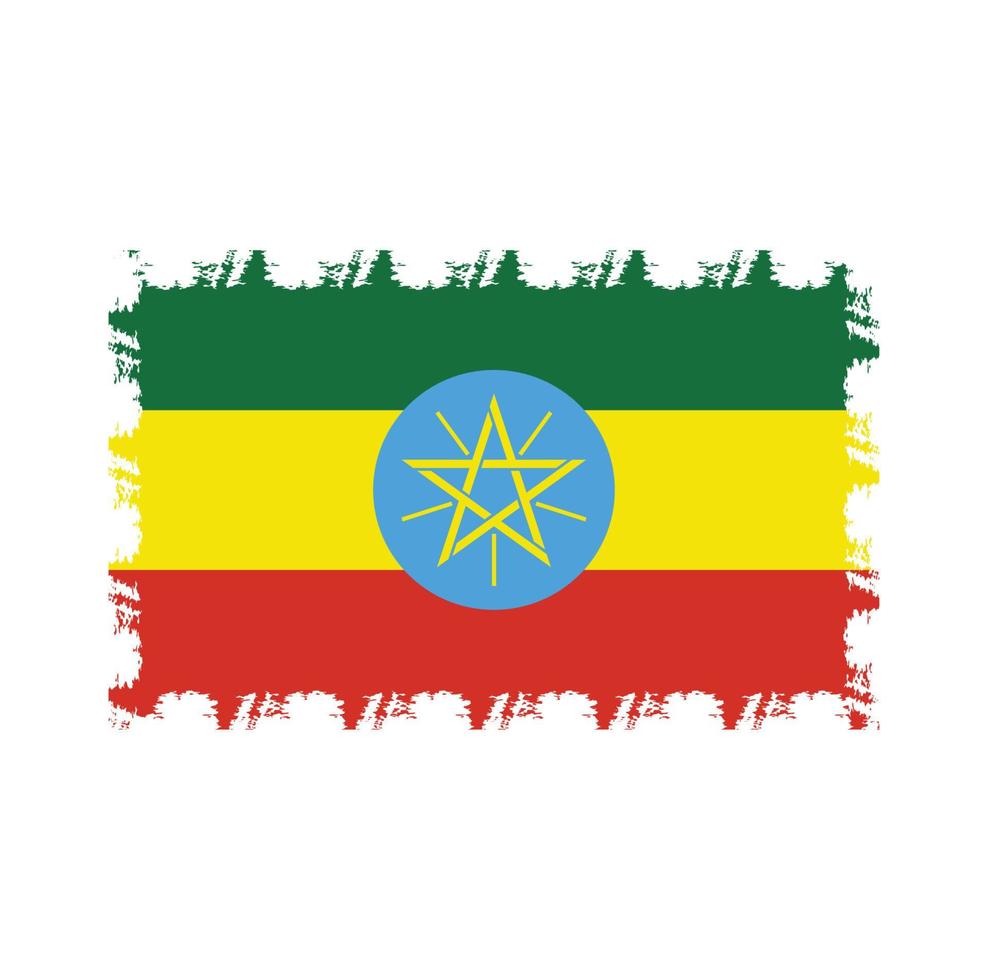 pennellate di bandiera dell'etiopia dipinte vettore