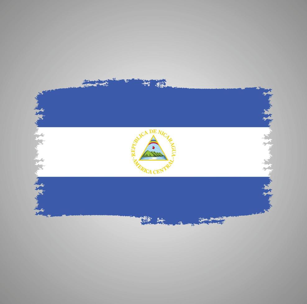 vettore di bandiera nicaragua con stile pennello acquerello