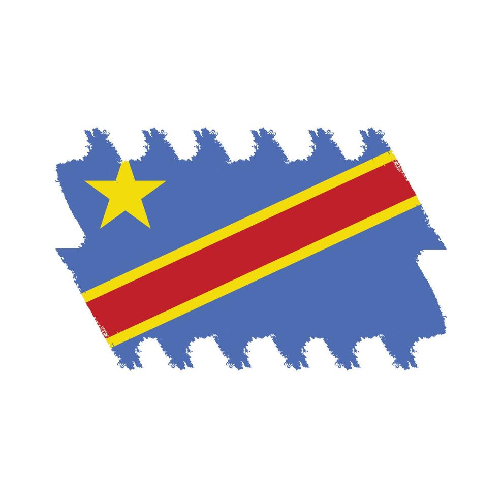 vettore di bandiera della repubblica democratica del congo con stile pennello acquerello