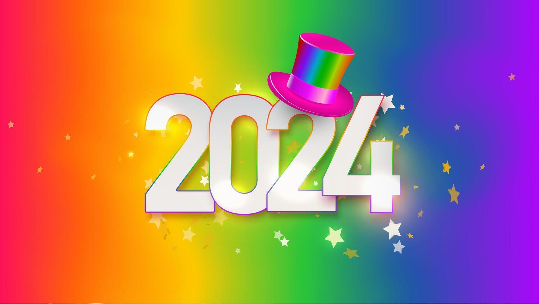2022 LGBTQ orgoglio mese. orgoglio testo etichetta su sfocato arcobaleno sfondo. umano diritti o diversità concetto. lgbt evento bandiera design modello. vettore