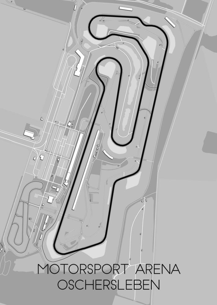 motorsport arena oschersleben gara traccia carta geografica manifesto arte vettore