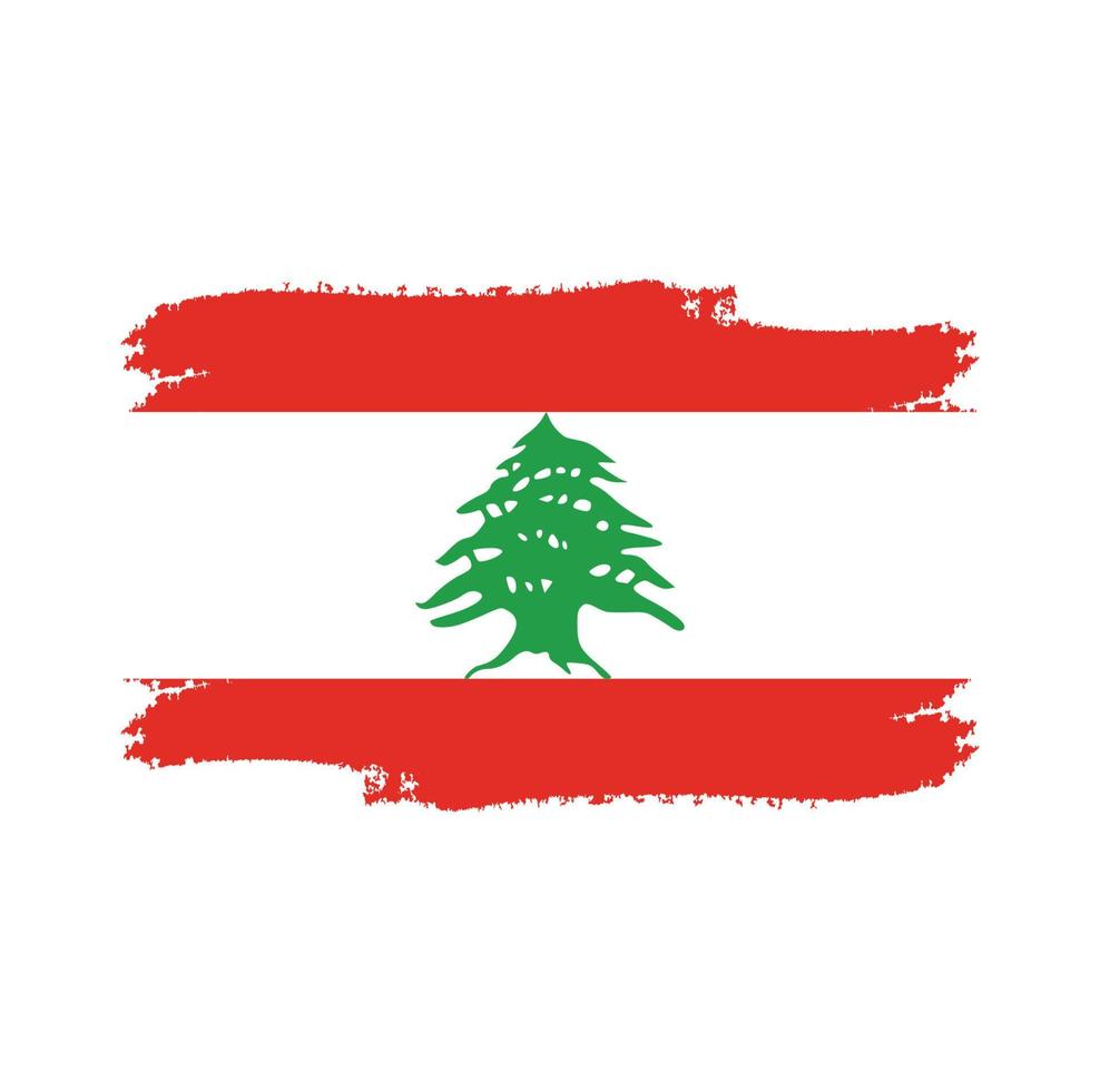 pennellate di bandiera del libano dipinte vettore