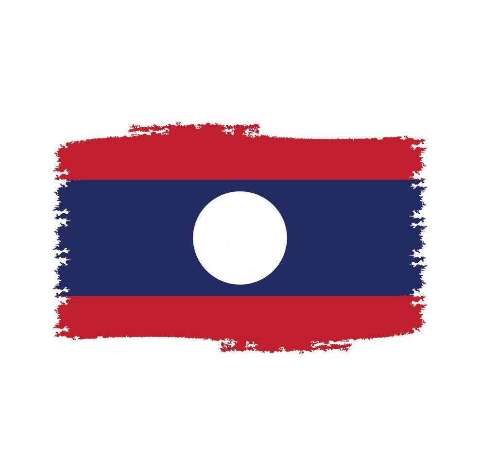 pennellate di bandiera del laos dipinte vettore