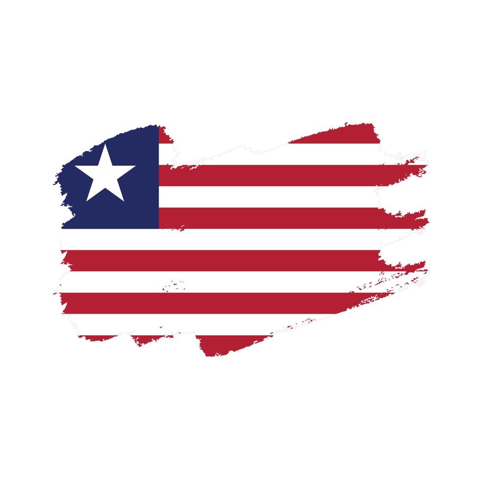 vettore di bandiera della liberia con stile pennello acquerello