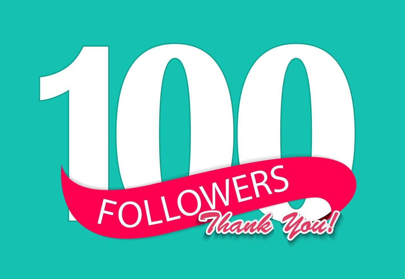 100 follower, grazie per gli amici dei social network. illustrazione vettoriale