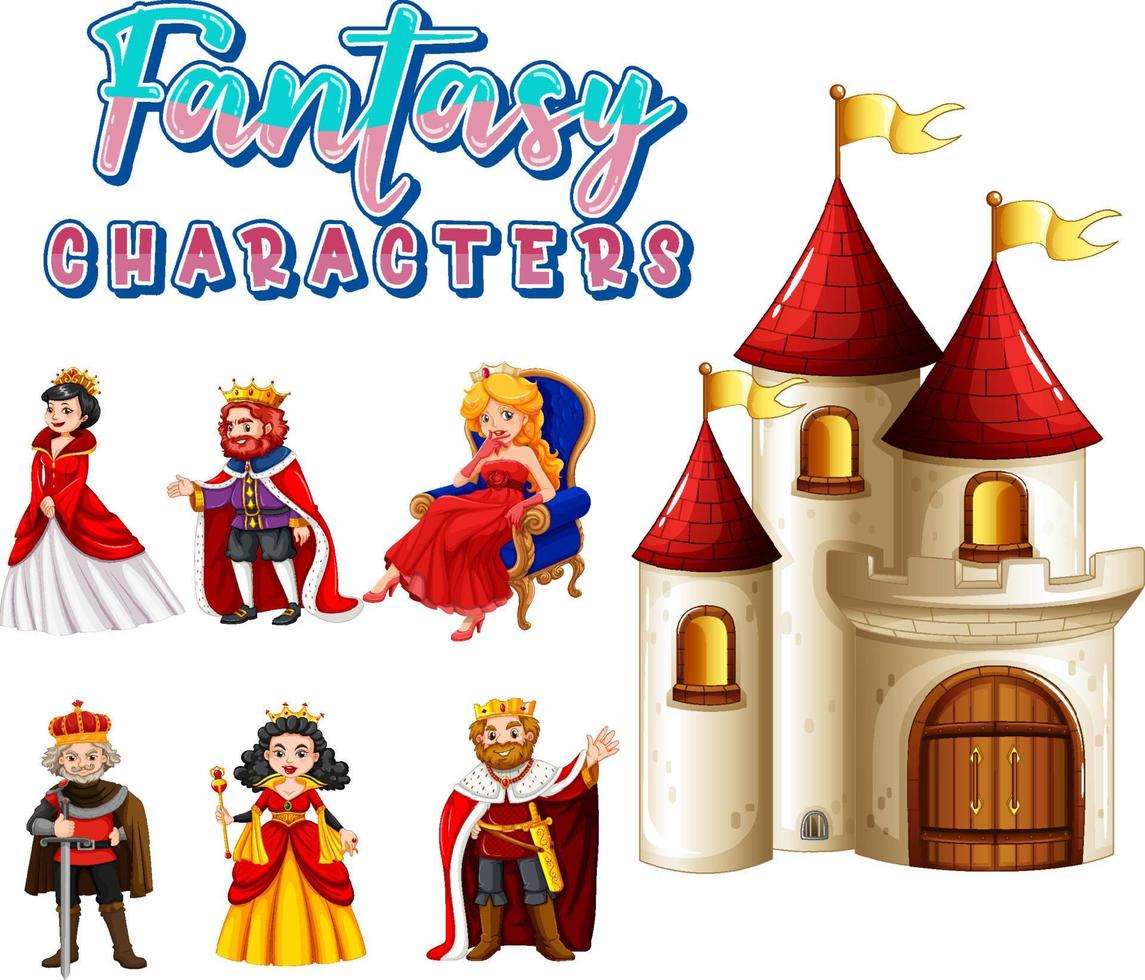 set di personaggi dei cartoni animati fantasy vettore