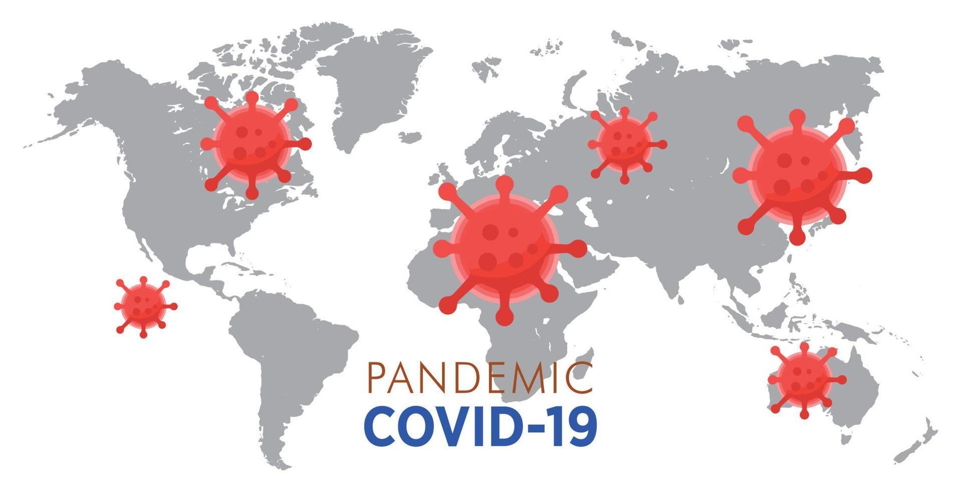 sfondo vettoriale della mappa dell'epidemia di virus corona