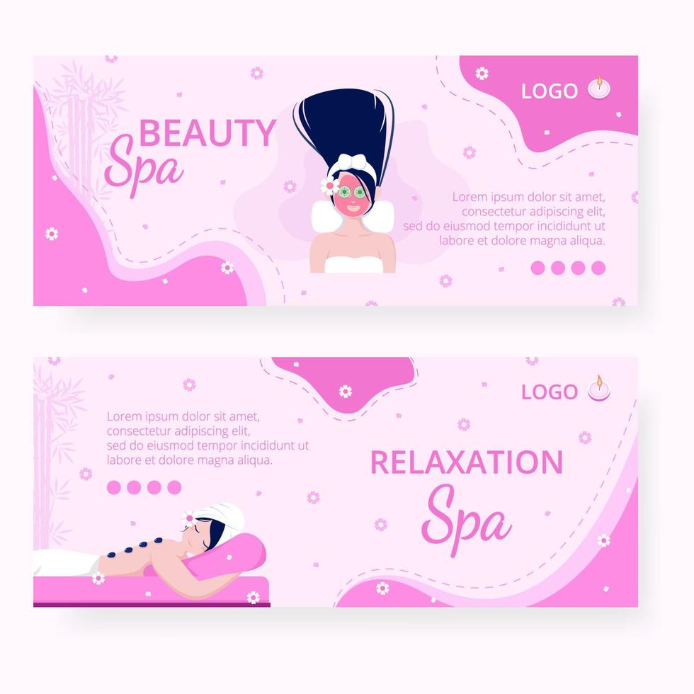 pagina di destinazione beauty spa e yoga modificabile con sfondo quadrato adatta per social media, feed, cartoline, saluti, stampa e annunci internet web vettore