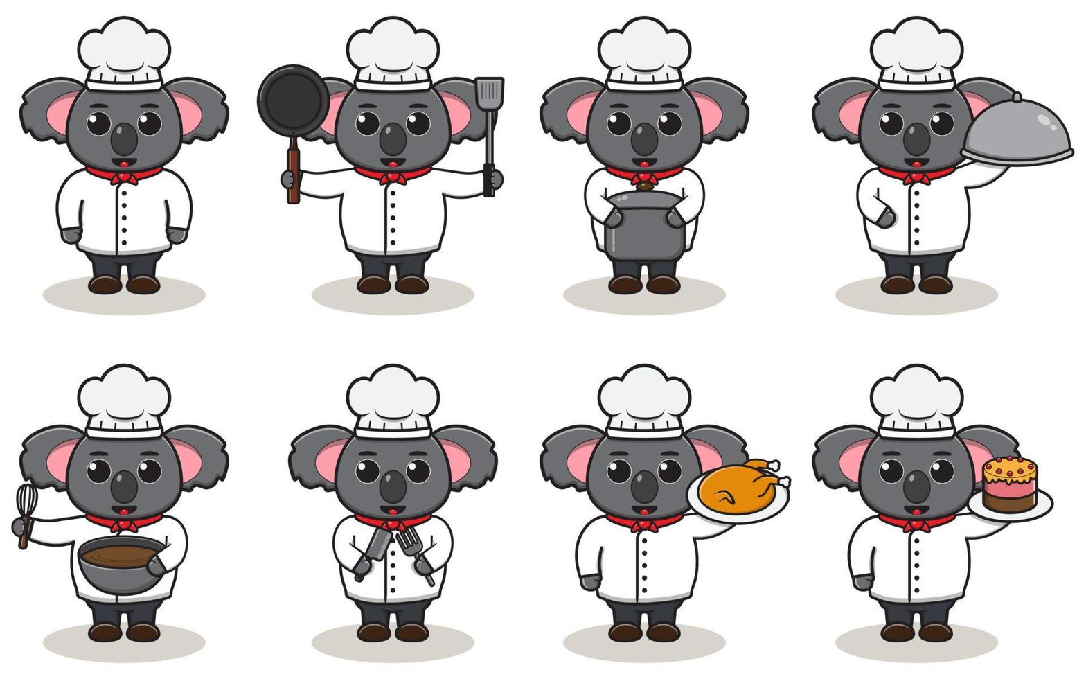 illustrazione vettoriale di cartone animato chef koala.