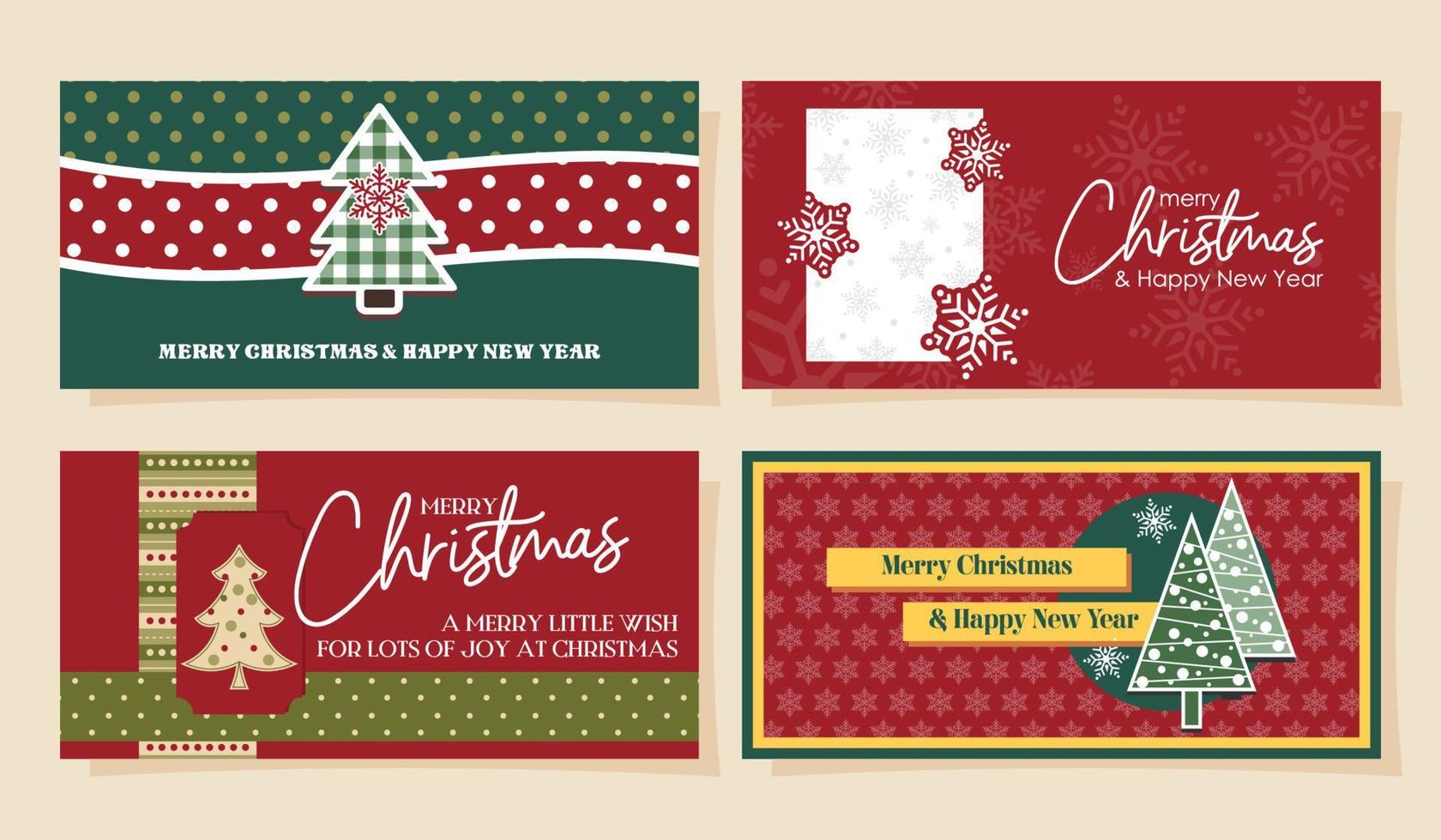 buon natale vettore banner set